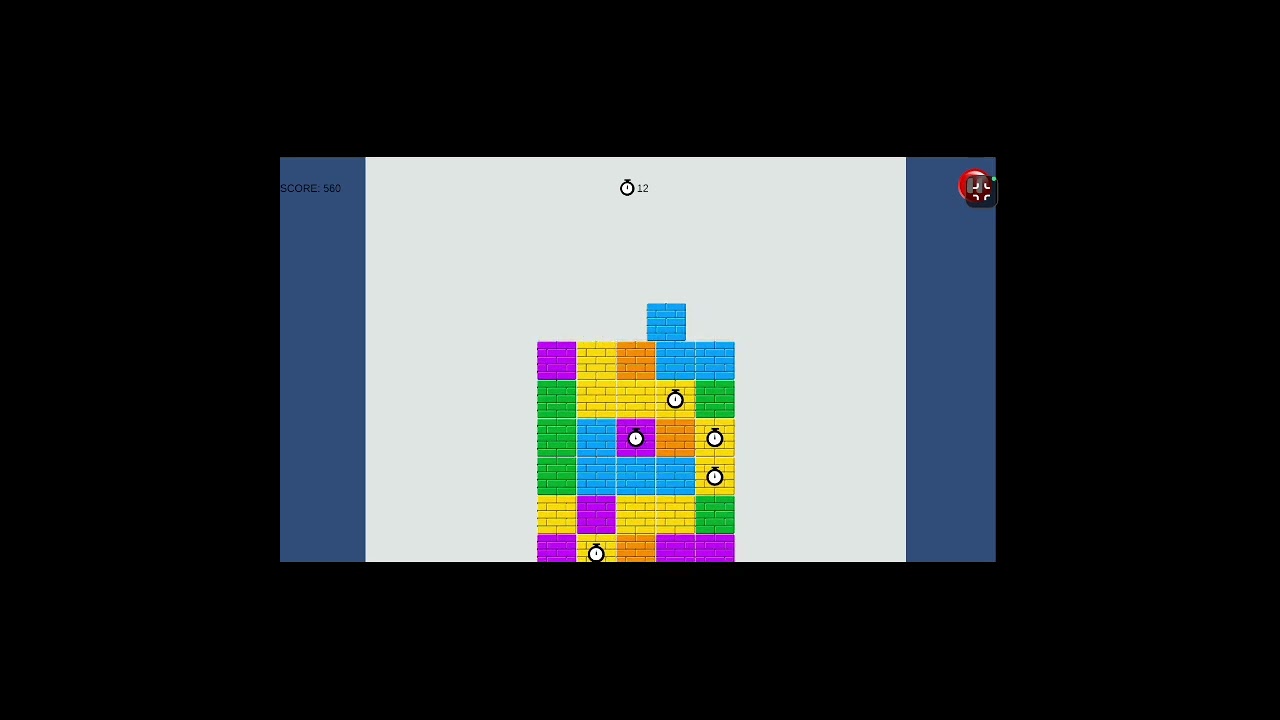 Brick Challenge gameplay walkthrough demonstrating rapid color matching and time extension strategies