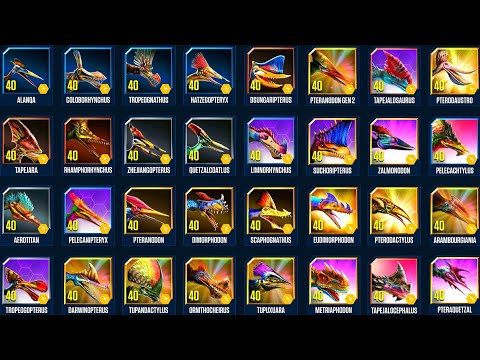 ALL PTEROSAURS MAX FULL X3 BATTLE PVP 2022 THE END | JURASSIC WORLD THE GAME