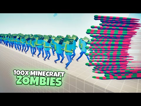 100x MINECRAFT ZOMBIE vs EVERY FACTION | TABS Totally Accurate Battle Simulator Gameplay