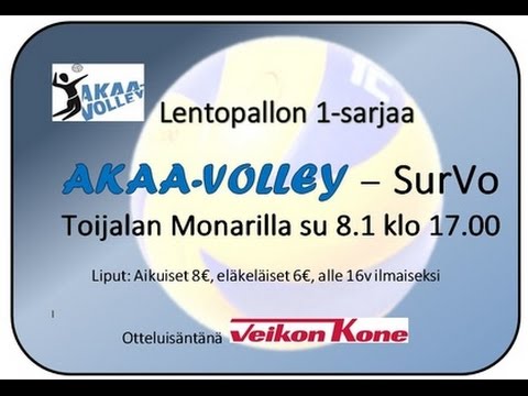 Akaa Volley - SurVo Ykkössarja 8.1.2017 klo 17.00