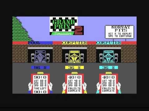 Commodore 64 game ending: Grand Prix Simulator 2 by Codemasters
