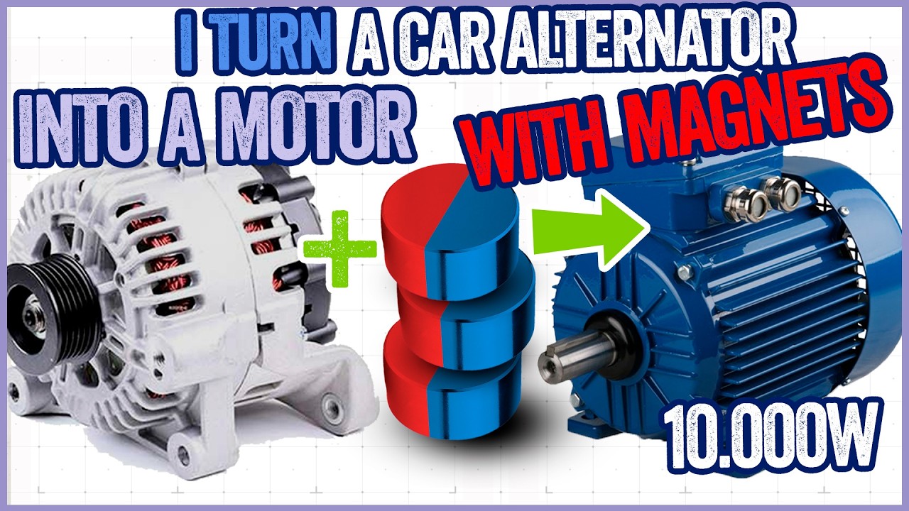 I Turn This Alternator into a POWERFUL MOTOR with MAGNETS