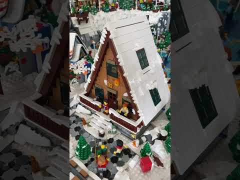 🛖❄️how to modify Lego A-frame cabin for winter village🛖❄️#shorts
