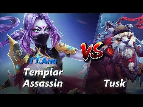 Ana safelane Templar Assassin vs Tusk/Zeus | First 10 minutes
