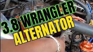 REMOVE and INSTALL Jeep Wrangler 3.8 ALTERNATOR 2007 - 2011 [ SUPER EASY repair! ]