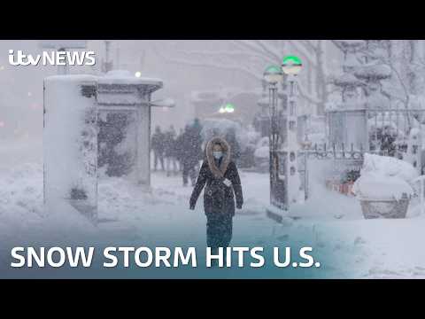 Amazing pictures show US east coast blanketed in snow | ITV News
