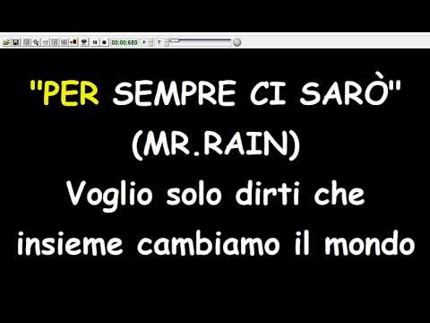 Mr Rain - Per sempre ci sarò  (Karaoke  Devocalizzata)