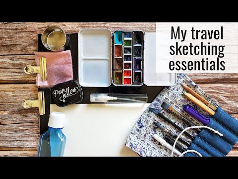 My travel sketching kit / Portable watercolor set / Plein air art supplies (Part 1)