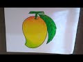how to draw a mango/mango drawing for kids/ national fruit drawing/ summer fruit drawing