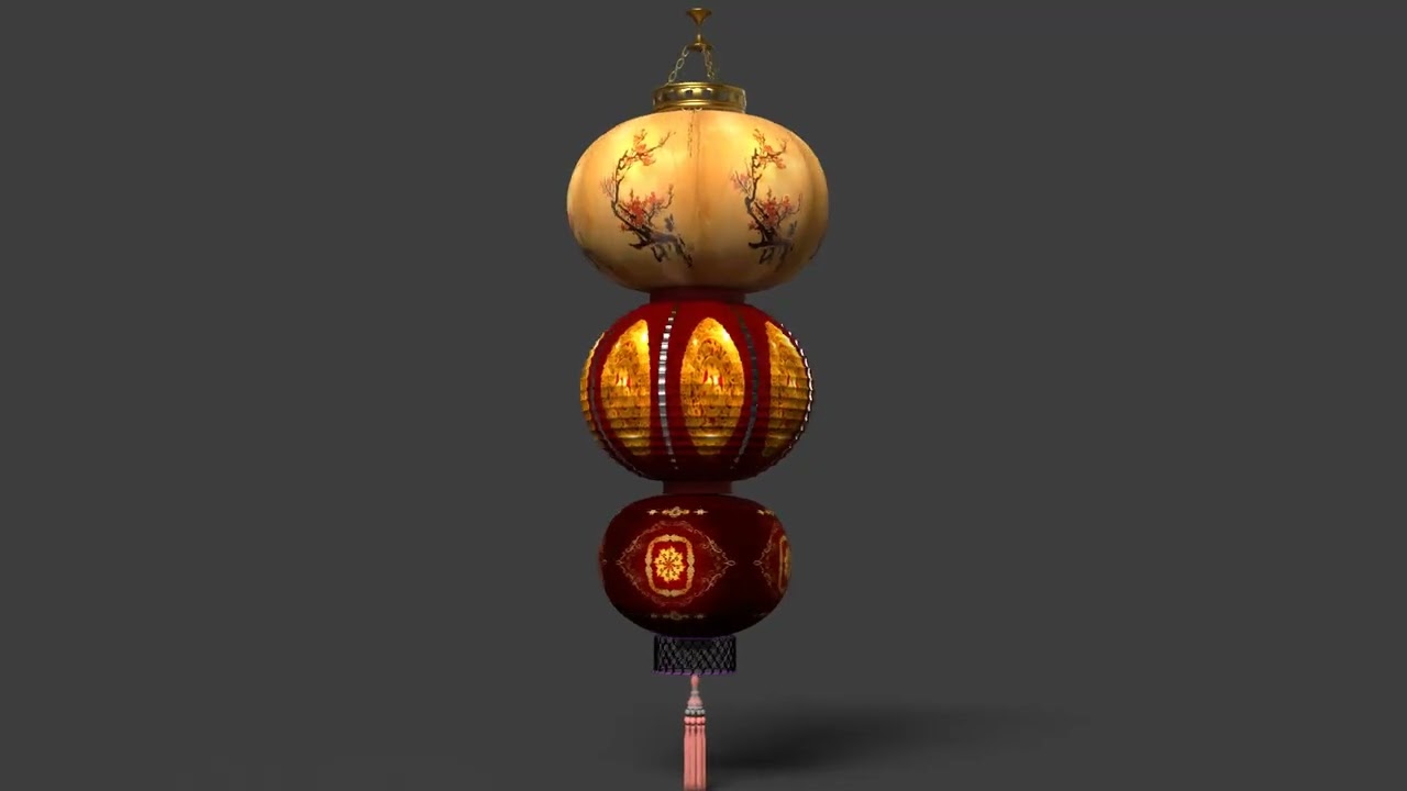 Chinese Red Lantern 3D Model