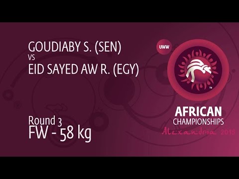 Round 3 FW - 58 kg: S. GOUDIABY (SEN) df. R. EID SAYED AW (EGY) by FALL, 4-2