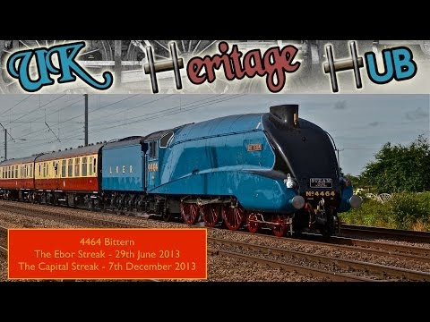 4464 Bittern at 90mph on the East Coast Main Line