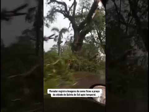 TEMPORAL DESTRÓI PRAÇA EM QUINTA DO SOL | Morador registra tudo após a tempestade