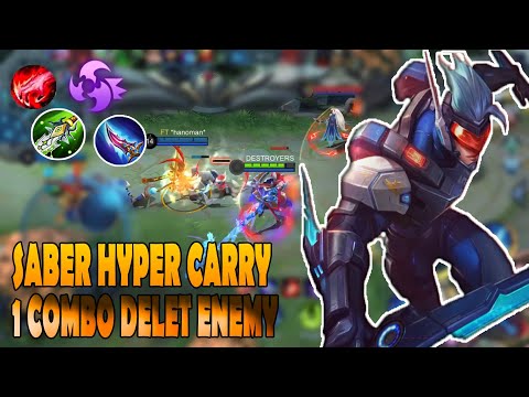 Saber Hyper Carry Aggressive Gameplay || Saber Pain Emblem Build & Arrangement 2021