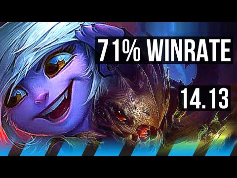 TRISTANA vs KOG'MAW (MID) | 71% winrate, 12/1/0, Legendary | EUW Grandmaster | 14.13