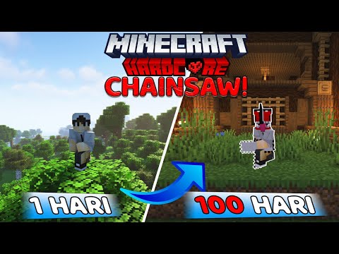 100 Days in Hardcore Minecraft But Become a Chainsaw Man!!