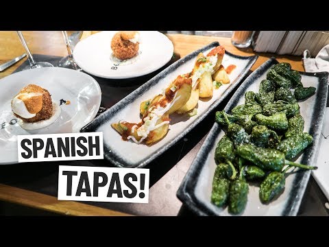 Comida Espanhola - DELICIOSAS TAPAS no Mercado Boqueria de Barcelona! (Americanos Experimentam Comida Espanhola)