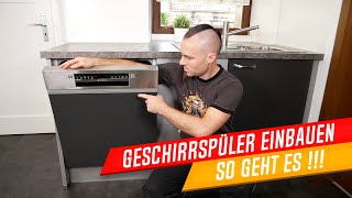 teilintegrierter Geschirrspüler einbauen, Spülmaschine einbauen, Möbelfront Geschirrspüler montieren