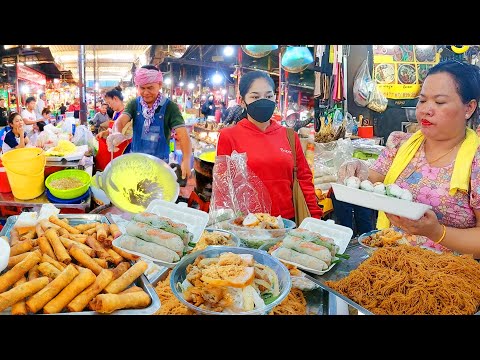 So Popular! Fresh Spring Roll, Rice Noodles, Yellow Pancake, Wonton, & More - Cambodian Street Food