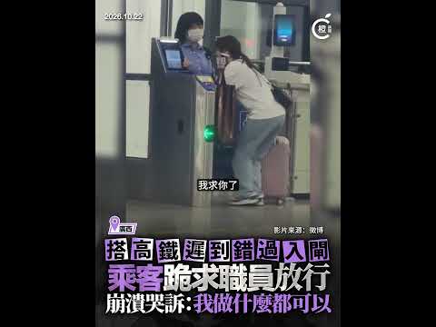 搭高鐵遲到錯過入閘 乘客跪求職員放行 崩潰哭訴：我做什麼都可以