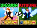 Level 1 2600 Dragon VS Kitsune RACE Noob To Pro Blox Fruits