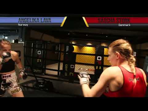 Stunt fight, thai boxing, Denmark vs. Norway, Sascha Stork vs. Angelika Lava Hallmann