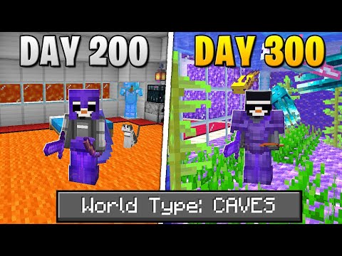 SB737 - I Survived 300 Days Of Hardcore Minecraft, In A Cave Only World