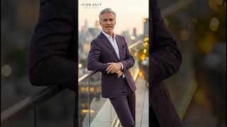 Luxury Aubergine-Black Stretch Wool Glencheck Suit | Handmade by Loro Piana