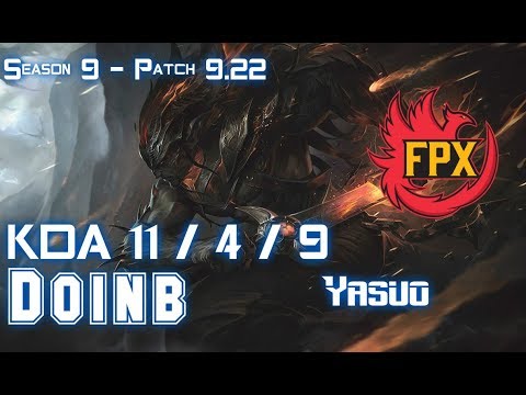 FPX Doinb YASUO vs TRISTANA Mid - Patch 9.22 EUW Ranked