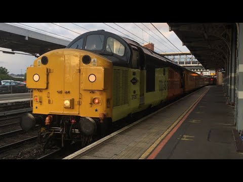 Colas Rail 37057 and 37254 arrive and depart Ipswich on 1Q18