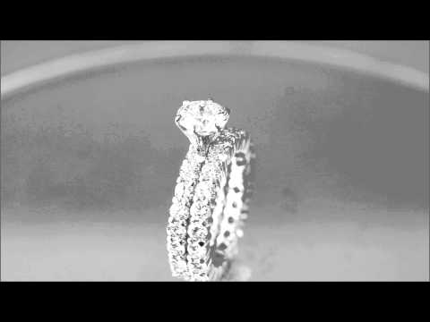 18K WHITE GOLD ROUND DIAMOND ETERNITY ENGAGEMENT RING & BAND 5.60CTW - KNR INC - 515
