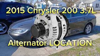 2015 Chrysler 200 3.6L  Alternator location and replacement INSTRUCTIONS.