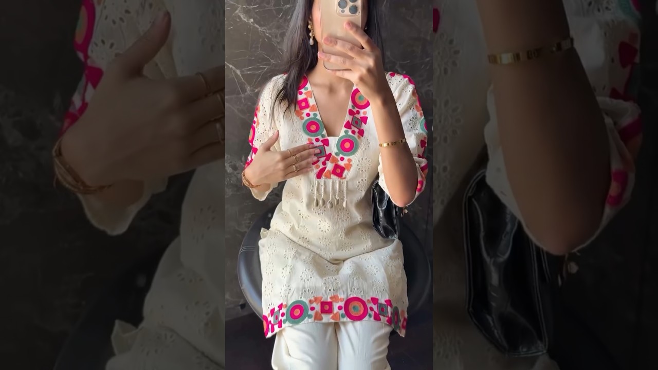 Cotton embroidered coord set✨ | For orders:+919207118584 #clothing