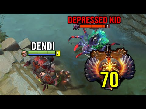 FIRST TIME EVER!! DENDI PUDGE MID VS 10K MMR!!