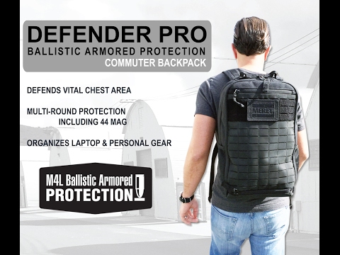 MERET DEFENDER PRO COMMUTER BACKPACK with M4L BALLISTIC ARMORED PROTECTION