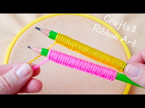 It's so Cute 💖🌟 Superb Woolen Flower Making Idea with Pencil - DIY Amazing Woolen Flower Design