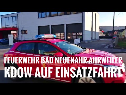 Einsatzfahrt KdoW Bad Neuenahr-Ahrweiler über die Heerstraße zu Gasausströmung in Ahrweiler