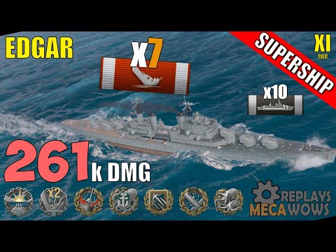 SUPERSHIP Edgar 7 Kills & 261k Damage | World of Warships Gameplay