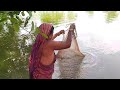 Cast Net Fishing Beautiful Village Woman Catching Fish With A Cast Net Part 37