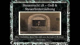 Steuerrecht 18 - GoB &amp; Steuerhinterziehung