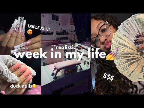 week in my life as a full time nail tech 💅 *realistic* (10 client week!!)