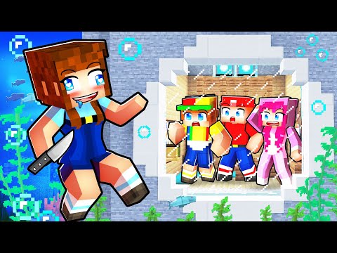 I Built a Secret Underwater Base to Hide from GOOBY'S SISTER in Minecraft!