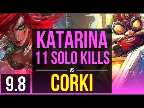 Climb the ladder as KATARINA vs CORKI (MID) |6 early solo kills, KDA 12/0/0 | NA Grandmaster | v9.8