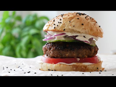 Greek Style Bifteki Burger (Recipe) || [ENG SUBS]