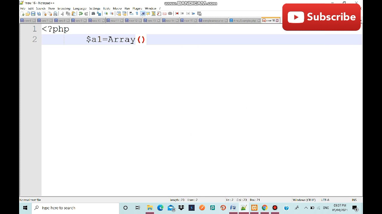 Write php script using two dimensional array such as addition of 2*2 matrix |in Notepad++ ,and Xampp