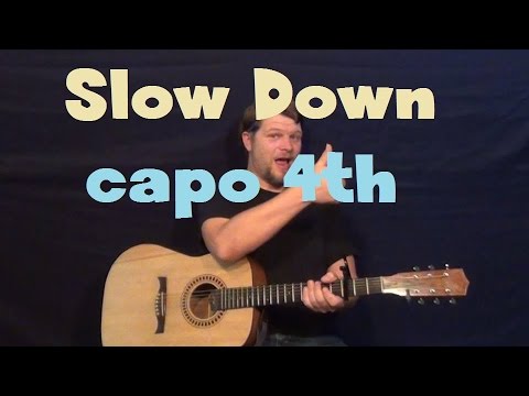 Slow Down (Selena Gomez) Easy Strum Guitar Lesson Capo 4th How to Play Tutorial