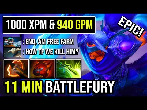 OMG 11 Min Battle Fury Anti-Mage Ultra Instinct Farming Speed 1000 XPM & 940 GPM Never Die DotA 2
