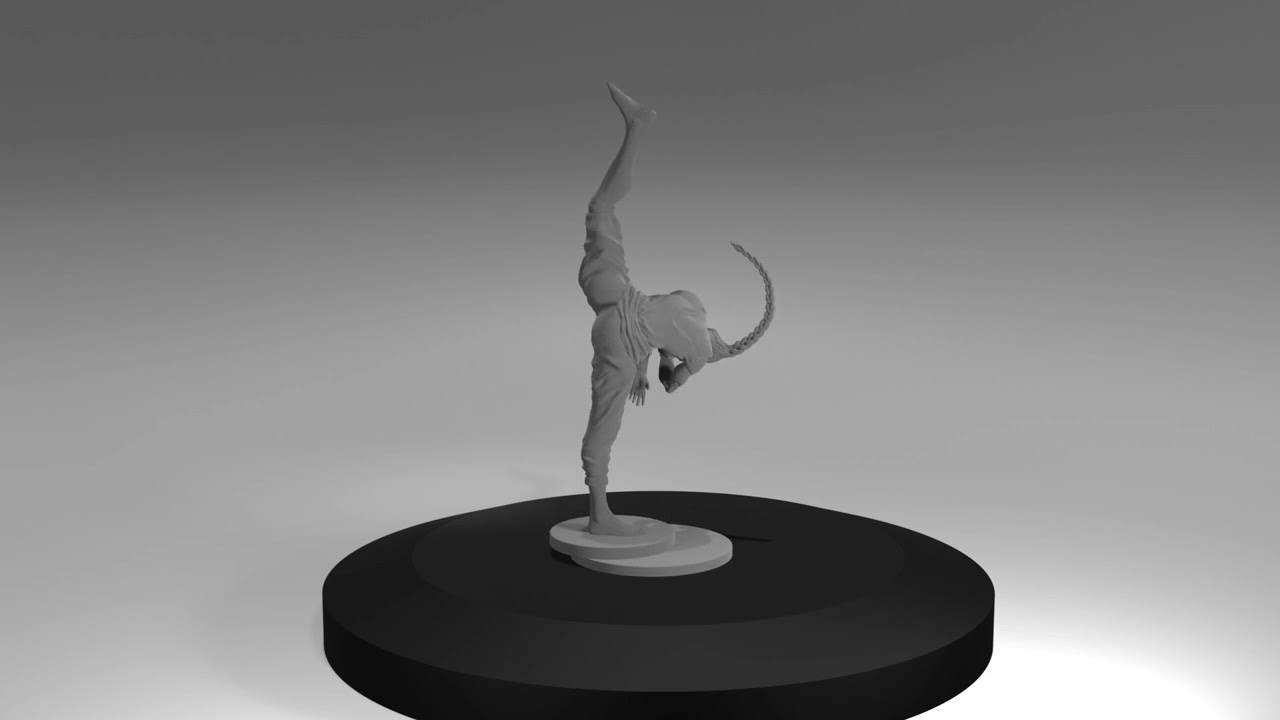 Karate Girl 3D Print Model