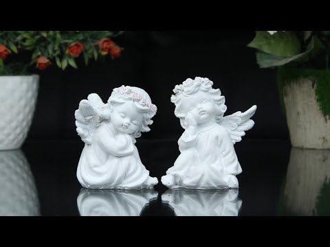 Resin white angel statue for home decor, size: standard