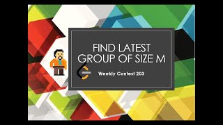 YouTube video 'Find Latest Group of Size M (Using DSU) | LeetCode | Weekly Contest 203'